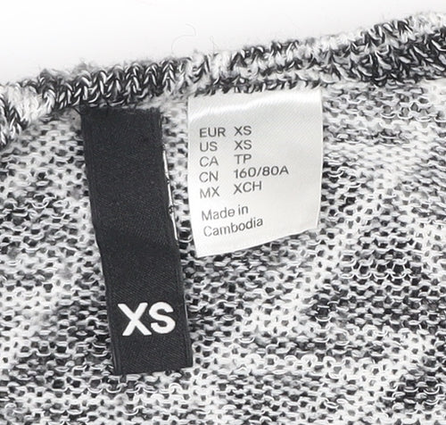 Divided Womens Grey XS Geometric Knit Long Sleeve Cardigan