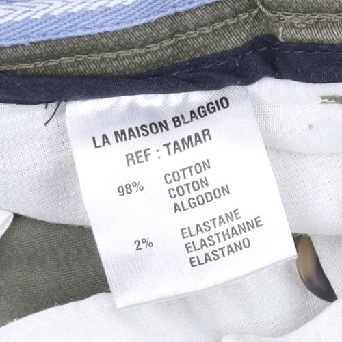 La Maison Blaggio Men’s Green Chino Trousers Size 30 Slim Fit