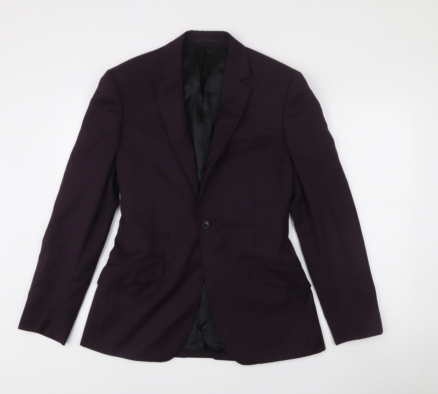 Reiss Men’s Purple Wool Slim Fit Blazer Jacket 40 Chest