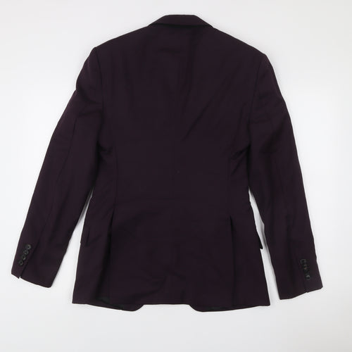 Reiss Men’s Purple Wool Slim Fit Blazer Jacket 40 Chest