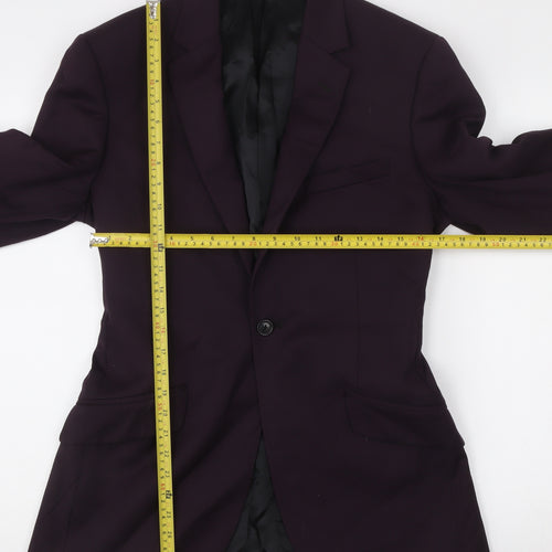 Reiss Men’s Purple Wool Slim Fit Blazer Jacket 40 Chest