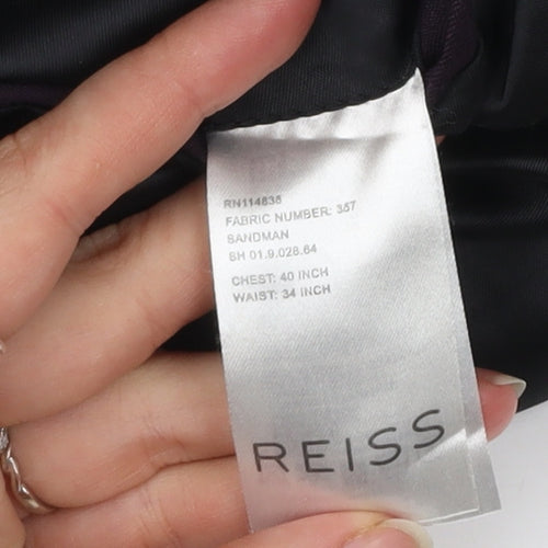 Reiss Men’s Purple Wool Slim Fit Blazer Jacket 40 Chest