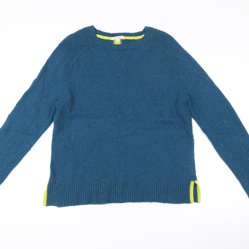 White Stuff Womens Blue Wool Alpaca Blend Jumper UK 14 Crew Neck