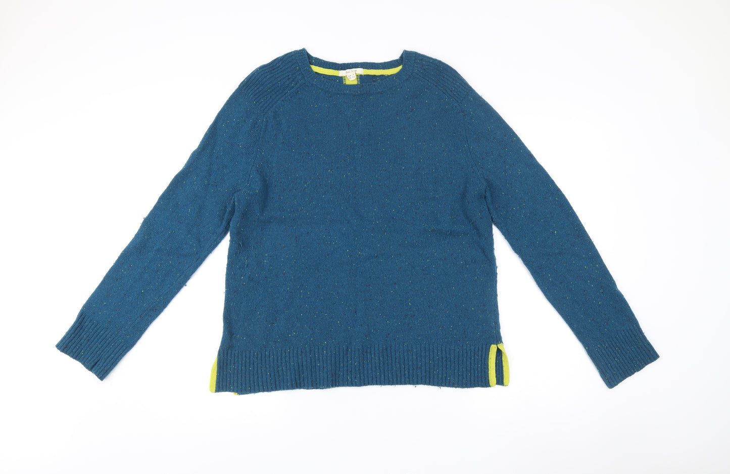 White Stuff Womens Blue Wool Alpaca Blend Jumper UK 14 Crew Neck