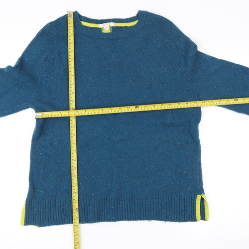 White Stuff Womens Blue Wool Alpaca Blend Jumper UK 14 Crew Neck