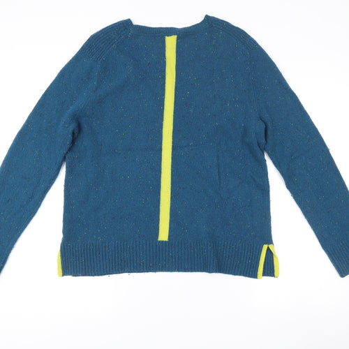 White Stuff Womens Blue Wool Alpaca Blend Jumper UK 14 Crew Neck