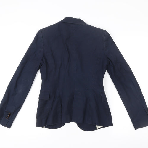 Zara Basic Women’s Blue Cotton Blend Slim Fit Blazer Jacket S