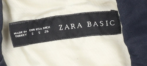 Zara Basic Women’s Blue Cotton Blend Slim Fit Blazer Jacket S
