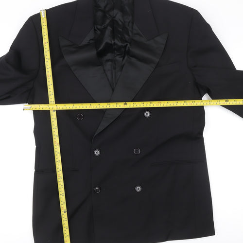 Marks and Spencer St Michael Men’s Black Wool Double-Breasted Peak Lapel Blazer 40in Chest M
