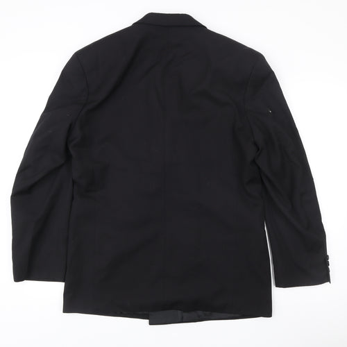 Marks and Spencer St Michael Men’s Black Wool Double-Breasted Peak Lapel Blazer 40in Chest M