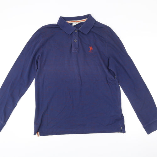 U.S. Polo Assn. Men's Blue Long Sleeve Polo Shirt Size M
