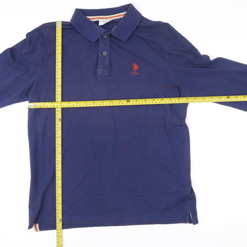 U.S. Polo Assn. Men's Blue Long Sleeve Polo Shirt Size M