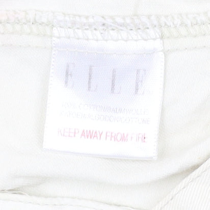 Elle Women White Chino Shorts M Regular Cotton Casual Zip