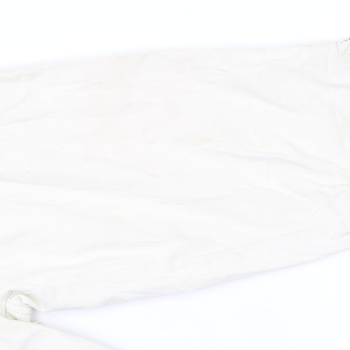 Elle Women White Chino Shorts M Regular Cotton Casual Zip