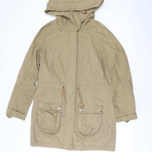 Atmosphere Women’s Beige Parka Jacket Size 8 Cotton Hooded Casual