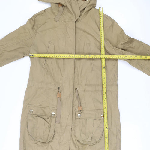 Atmosphere Women’s Beige Parka Jacket Size 8 Cotton Hooded Casual