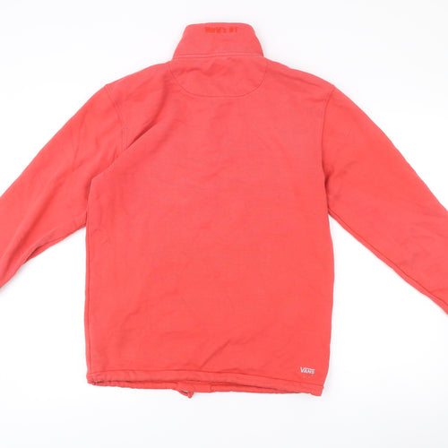 Vans Mens Red Small 1/4 Zip High Neck Sweatshirt with Pocket