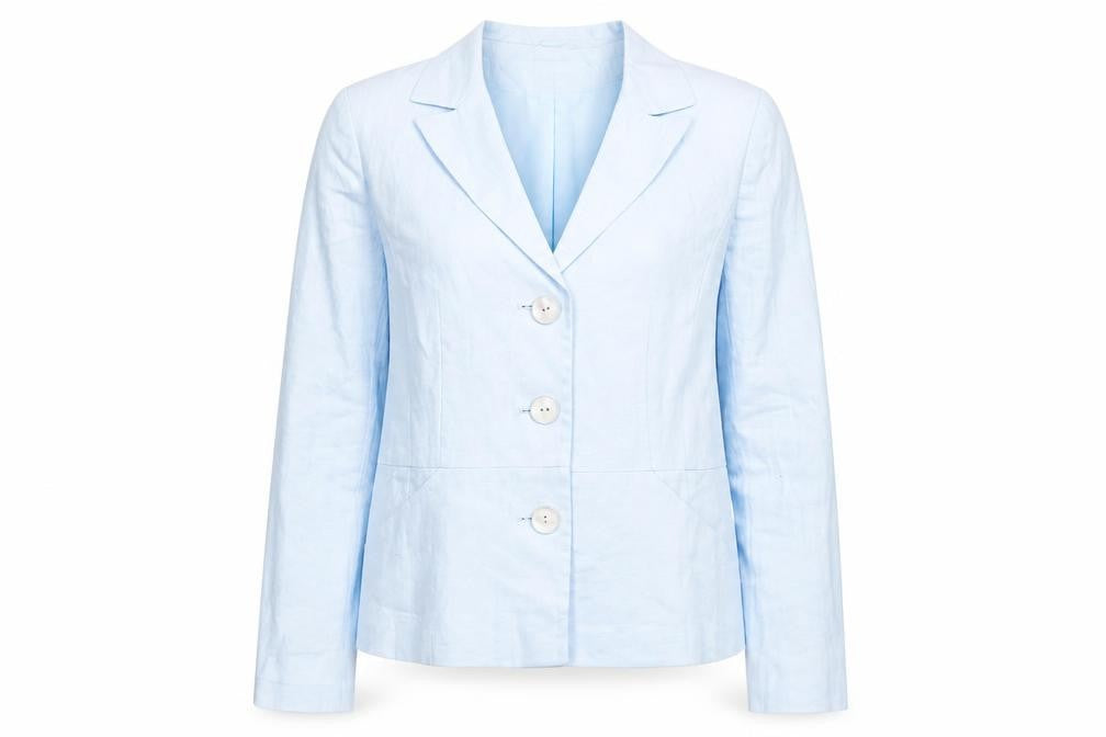Kaliko Women’s Blue Linen Blazer Size 10 Workwear Jacket