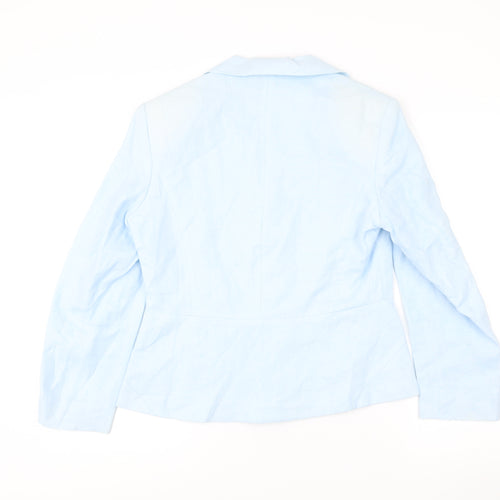 Kaliko Women’s Blue Linen Blazer Size 10 Workwear Jacket