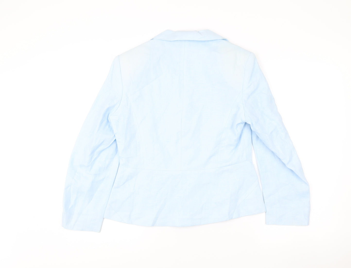 Kaliko Women’s Blue Linen Blazer Size 10 Workwear Jacket