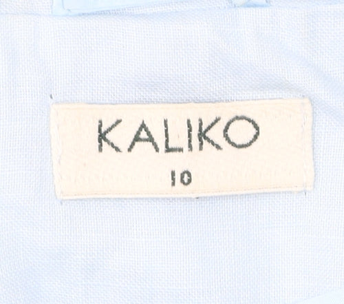 Kaliko Women’s Blue Linen Blazer Size 10 Workwear Jacket