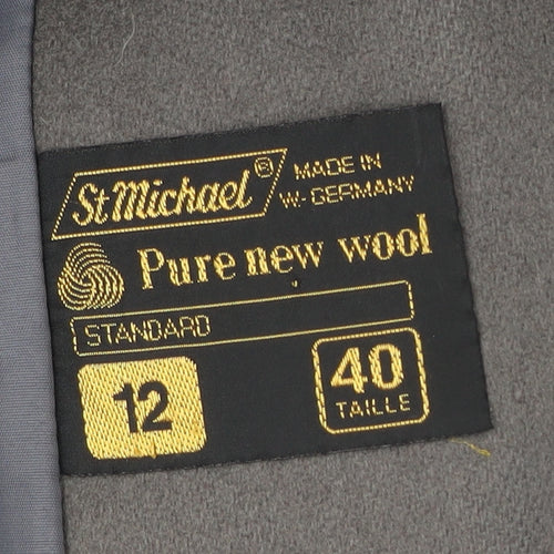 Marks and Spencer Men’s Grey Wool Overcoat Size 40 Classic