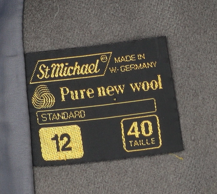 Marks and Spencer Men’s Grey Wool Overcoat Size 40 Classic