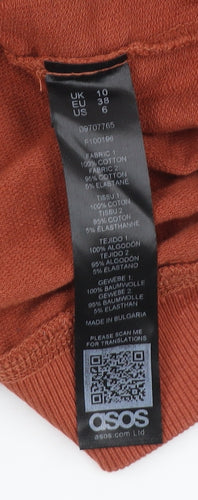 ASOS Women’s Rust Orange Crew Neck Sweatshirt UK 10 Cotton Blend