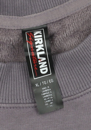 Kirkland Signature Unisex Purple XL Pullover Sweatshirt Fleece Crew Neck