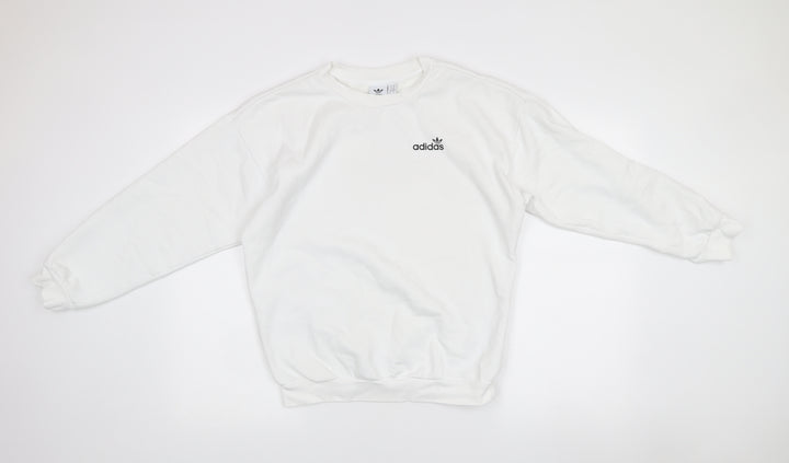 Adidas Womens White XS Pullover Logo Sweatshirt Long Sleeve