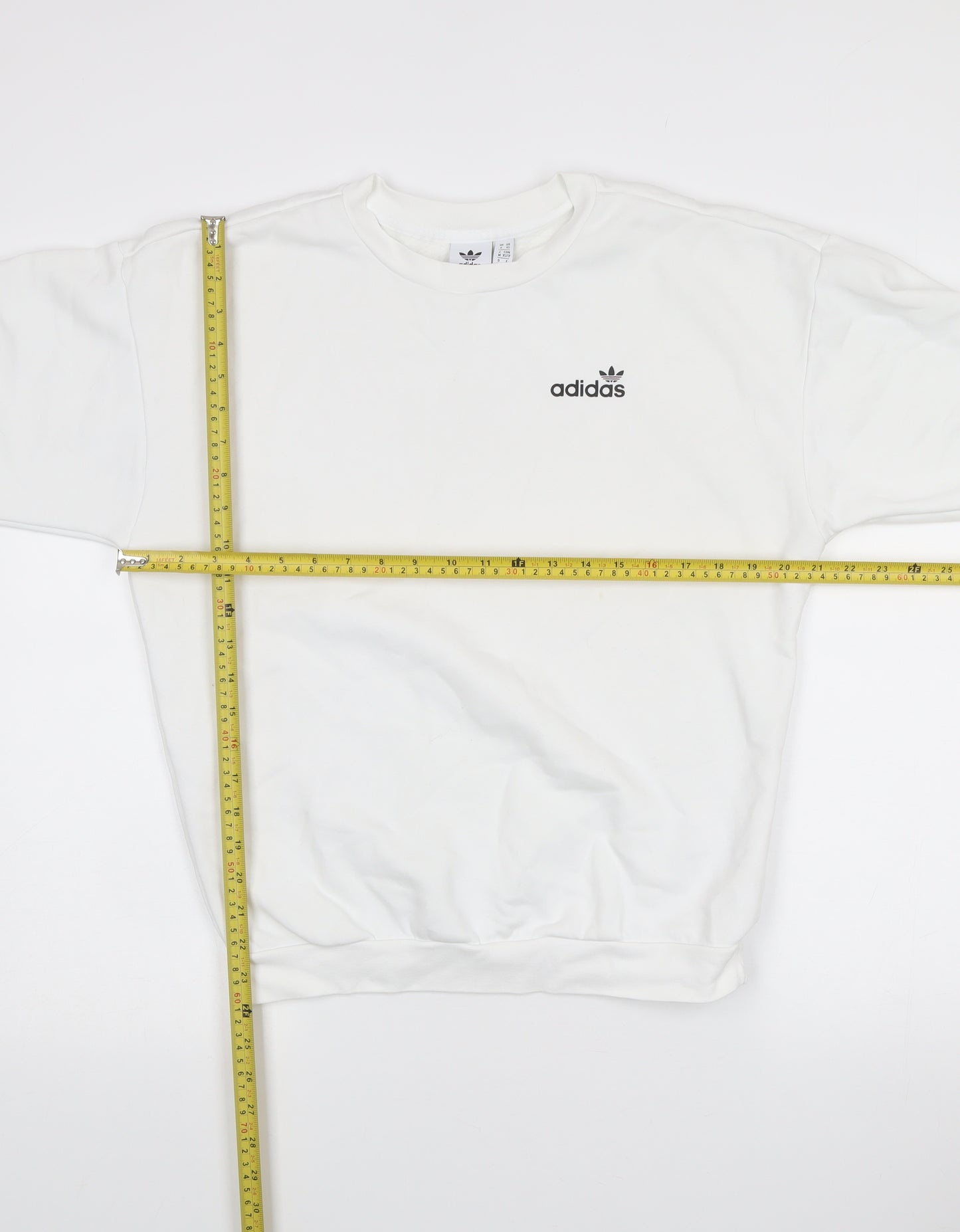Adidas Womens White XS Pullover Logo Sweatshirt Long Sleeve