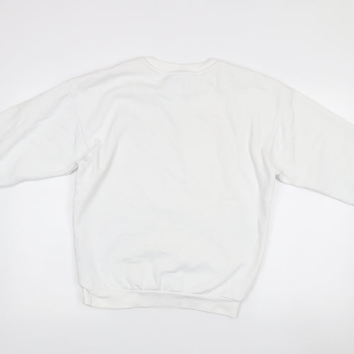 Adidas Womens White XS Pullover Logo Sweatshirt Long Sleeve