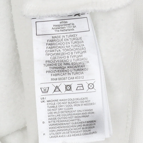 Adidas Womens White XS Pullover Logo Sweatshirt Long Sleeve