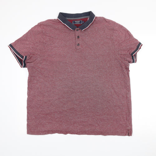 Maine New England Men's Red Cotton XL Classic Polo Shirt