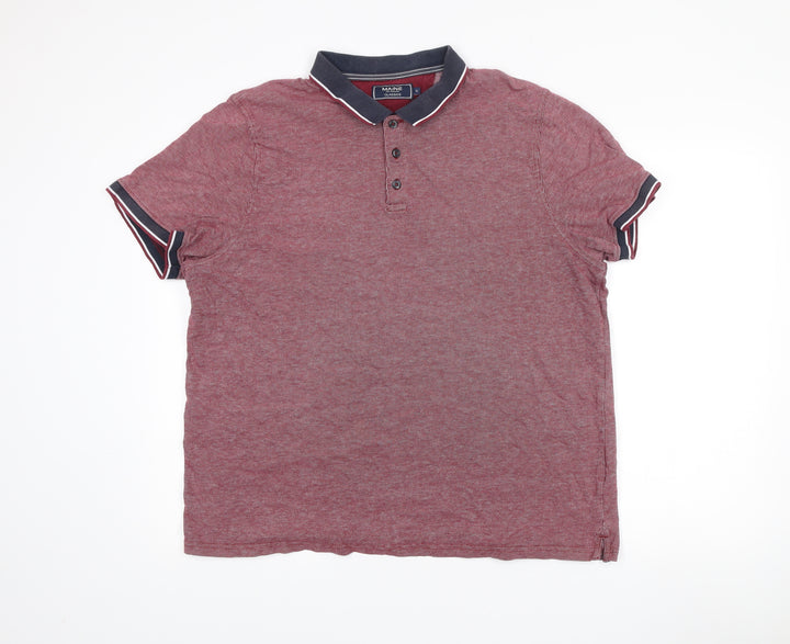Maine New England Men's Red Cotton XL Classic Polo Shirt