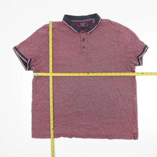 Maine New England Men's Red Cotton XL Classic Polo Shirt