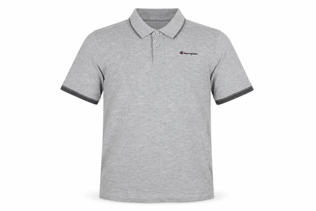 Champion Men’s Grey Polo Shirt L Regular Fit Short Sleeve