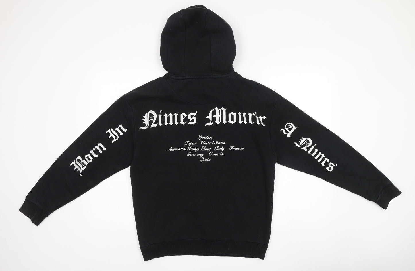 Nimes Men’s Black XS Pullover Hoodie Graphic Print Streetwear