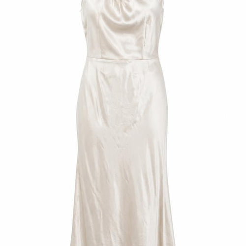 STYLECHEAT Women’s Beige Halter Slip Maxi Dress UK 10 Polyester