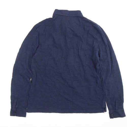 Hugo Boss Men’s Blue XL Long Sleeve Polo Shirt Cotton Stretch