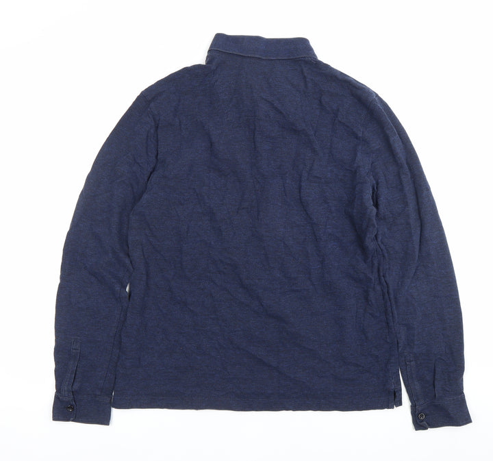 Hugo Boss Men’s Blue XL Long Sleeve Polo Shirt Cotton Stretch