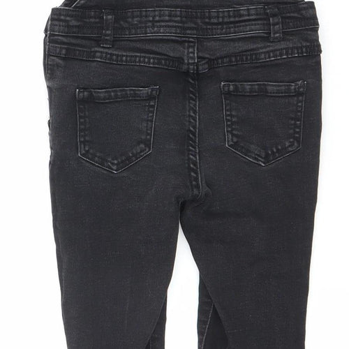 Denim Co Girls Black Skinny Dungaree Jeans 6-7 Years Stretch Adjustable