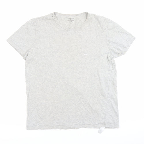 Emporio Armani Men Grey M Cotton Jersey Crew Neck T-Shirt
