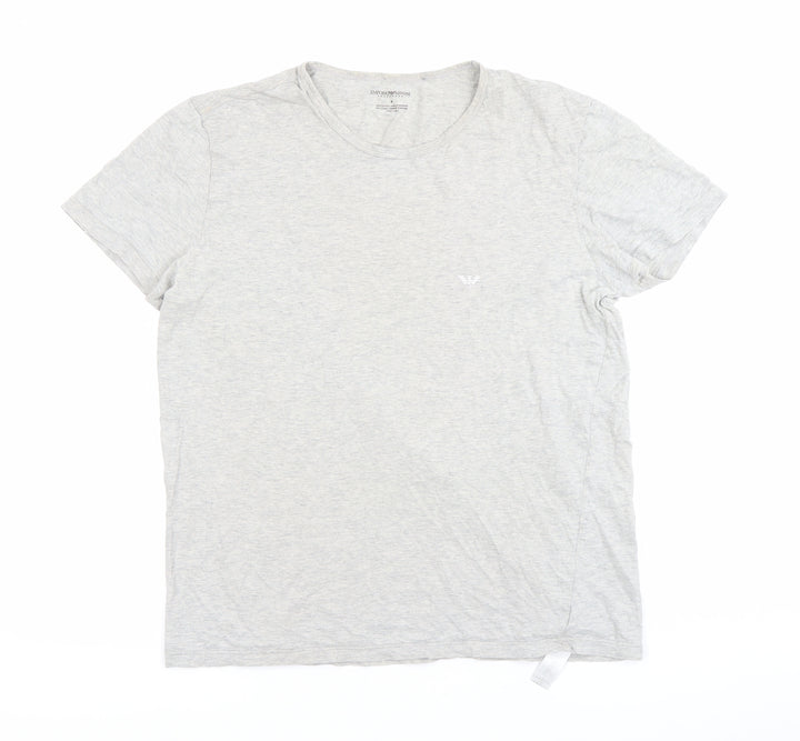 Emporio Armani Men Grey M Cotton Jersey Crew Neck T-Shirt