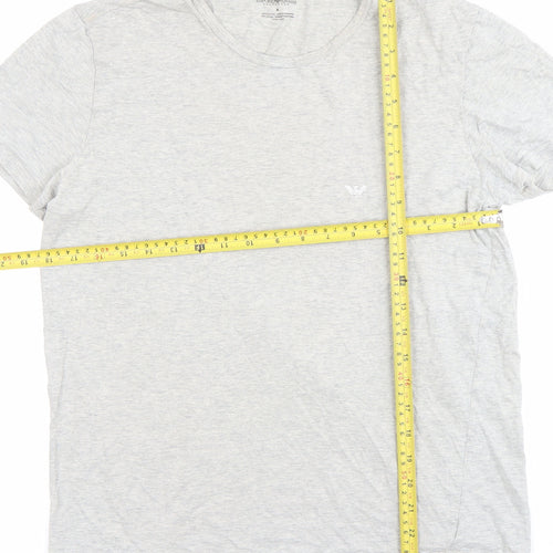 Emporio Armani Men Grey M Cotton Jersey Crew Neck T-Shirt