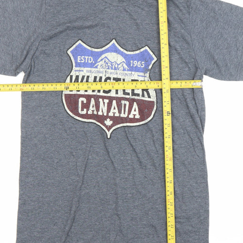 DELUXE BY M&O Men's Grey Canada Graphic T-Shirt Size S