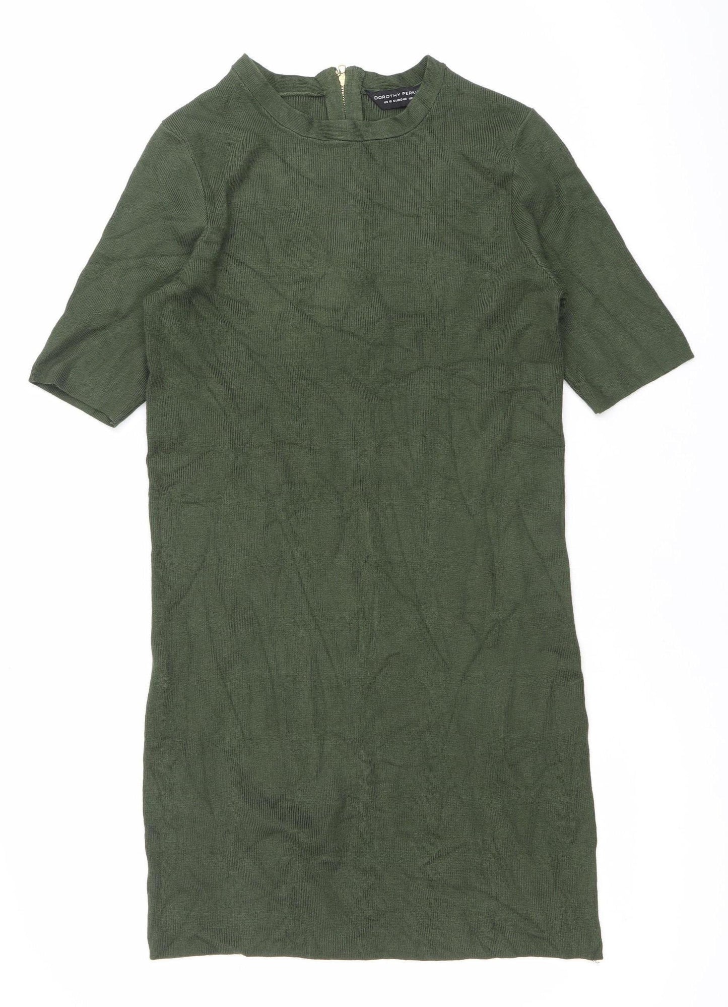 Dorothy Perkins Women’s Green Shift Dress Size 14 Knee Length Half Sleeve