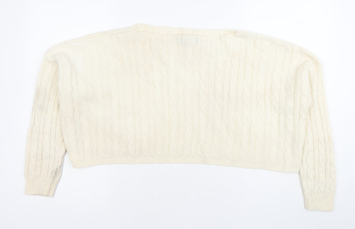 PrettyLittleThing Women’s Ivory Cable Knit Jumper S Regular
