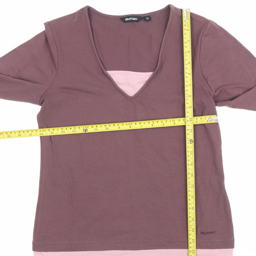 Rohan Womens Purple Long Sleeve V-Neck T-Shirt Top Size S