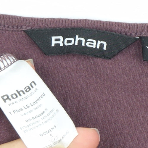 Rohan Womens Purple Long Sleeve V-Neck T-Shirt Top Size S